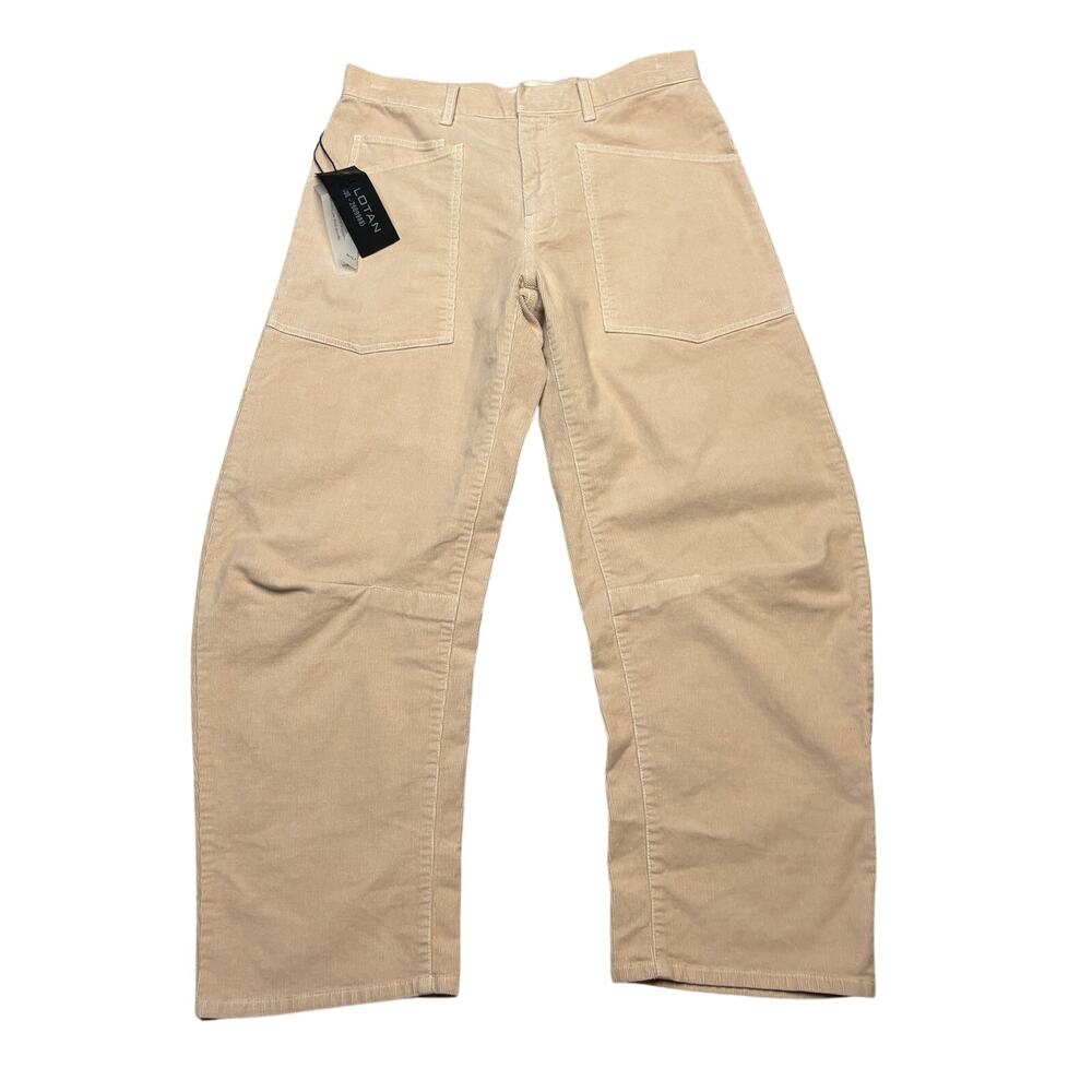 NWT Nili Lotan Shon Pant Light Blush Corduroy Women's 4 Bow Barrel Boho - Picture 1 of 12